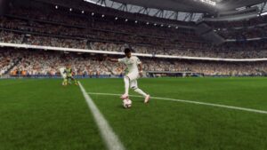 FC 25 skill moves: Rodrygo rolling the ball for Real Madrid.