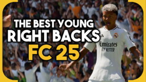 Image of the YouTube thumbnail for the Best Young Right Backs in FC 25 video.