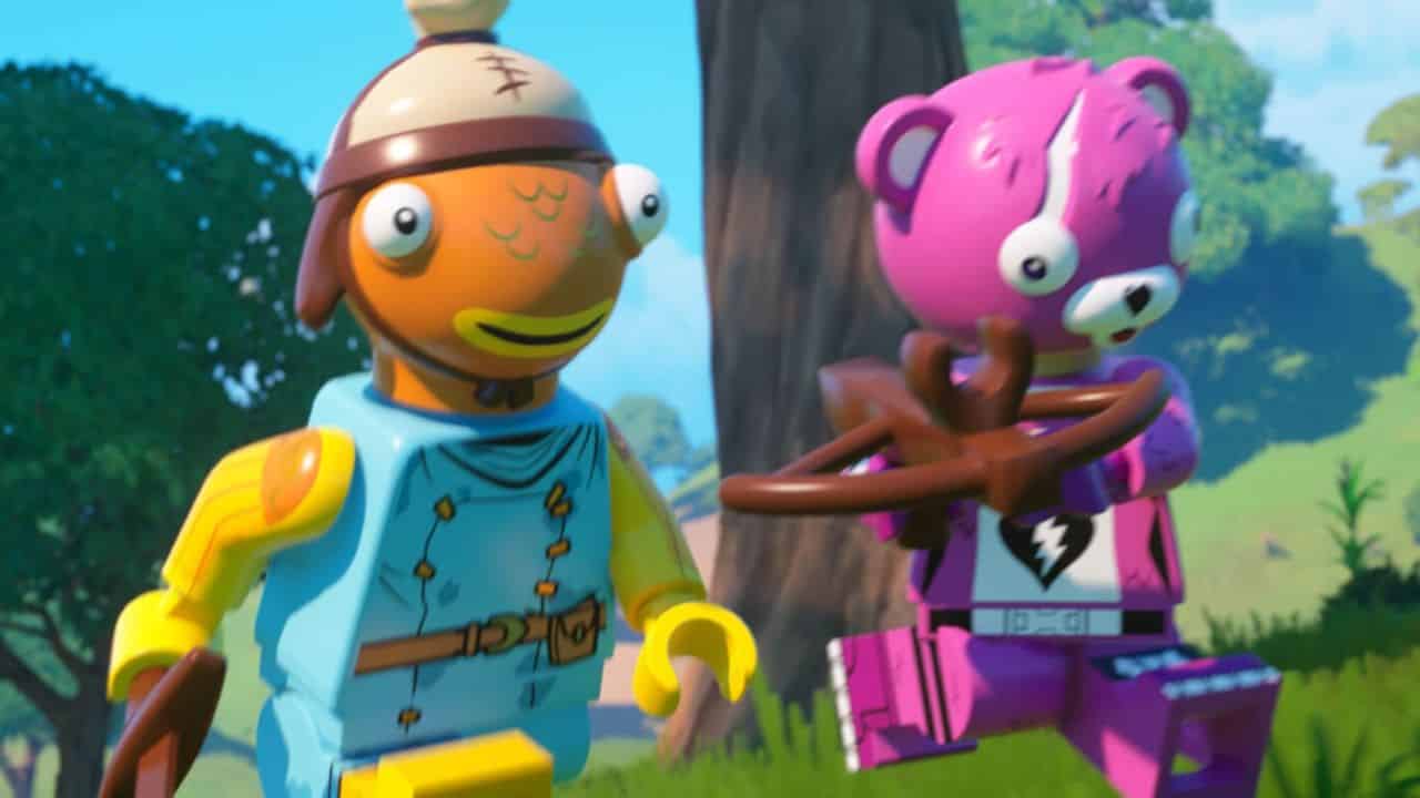 LEGO Fortnite new feature: Fishstick and Pink Bear in LEGO Fortnite