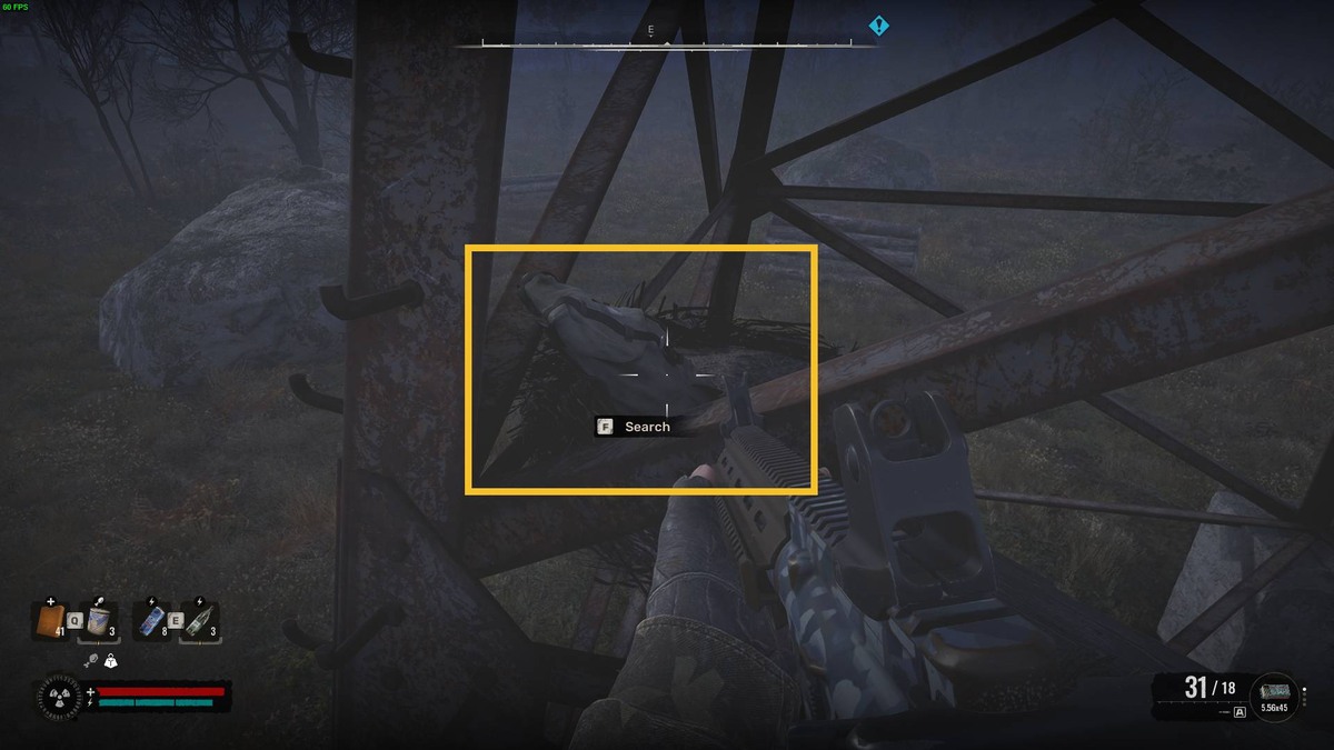 Stalker 2 artifact locations: Stalker on a pylon.