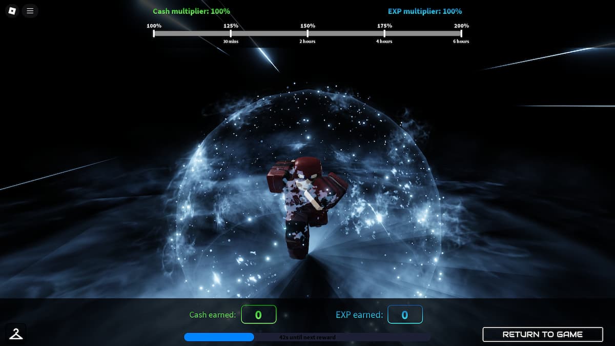 Roblox character in the AFK World in Flashpoint Worlds Collide.