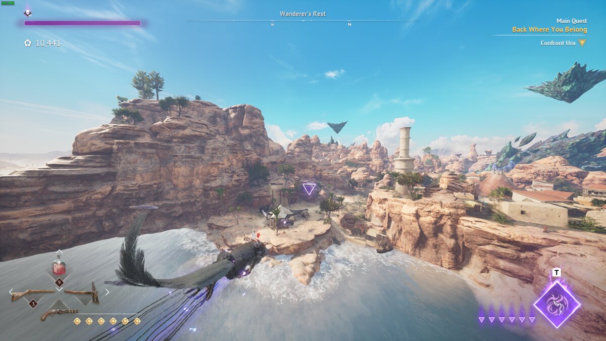 Flintlock The Siege of Dawn review: Enki flying between rifts.