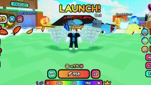 Flying Wings Race Simulator codes: character near the launch pad.