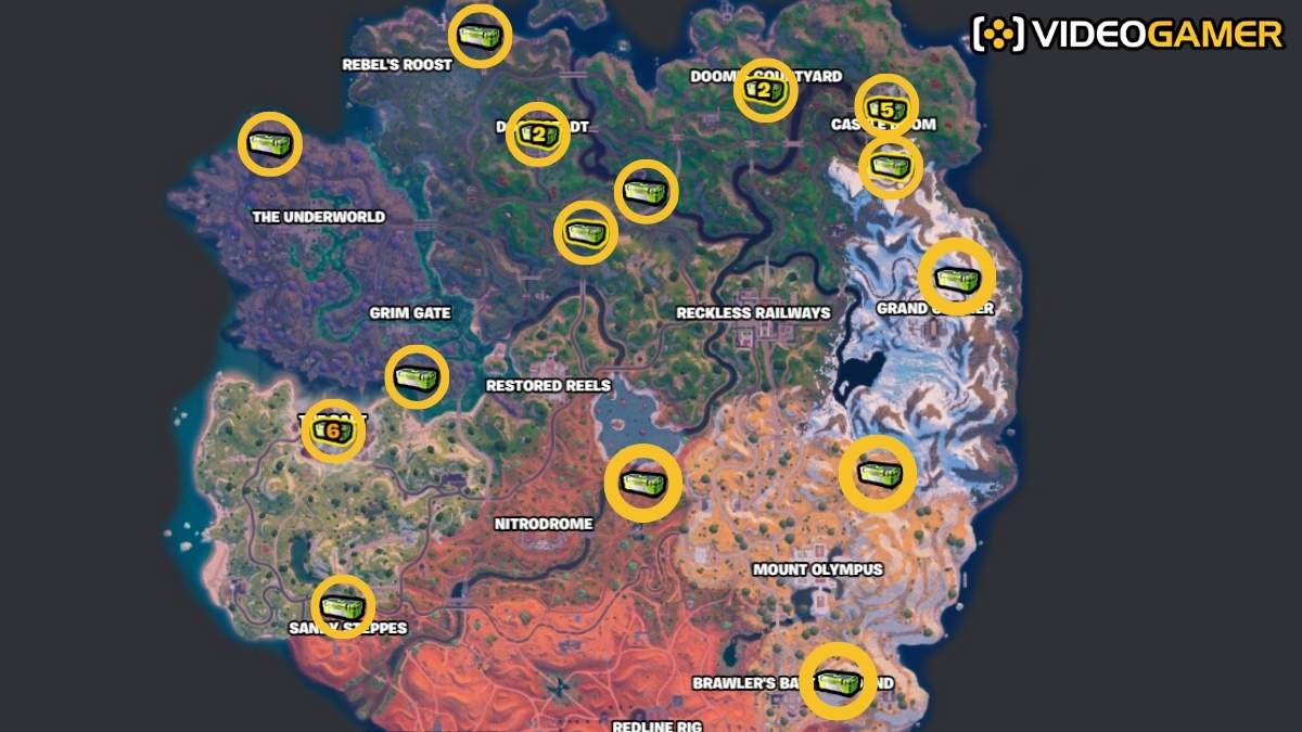 All Dr Doom chests in Fortnite Chapter 5 Season 4