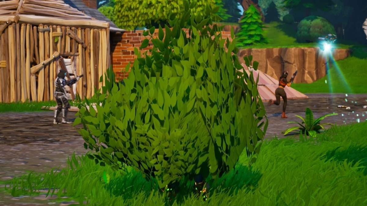 Player bush camping in Fortnite
