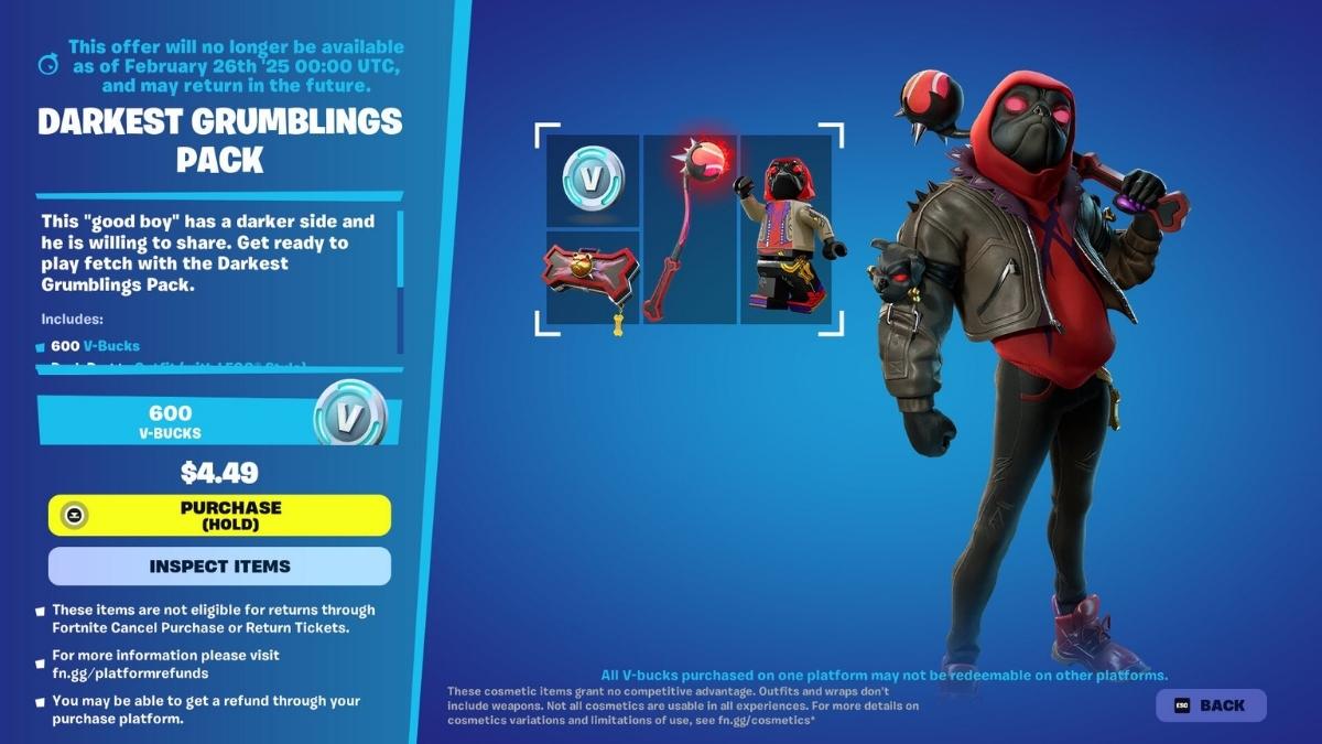 Fortnite Darkest Grumblings pack