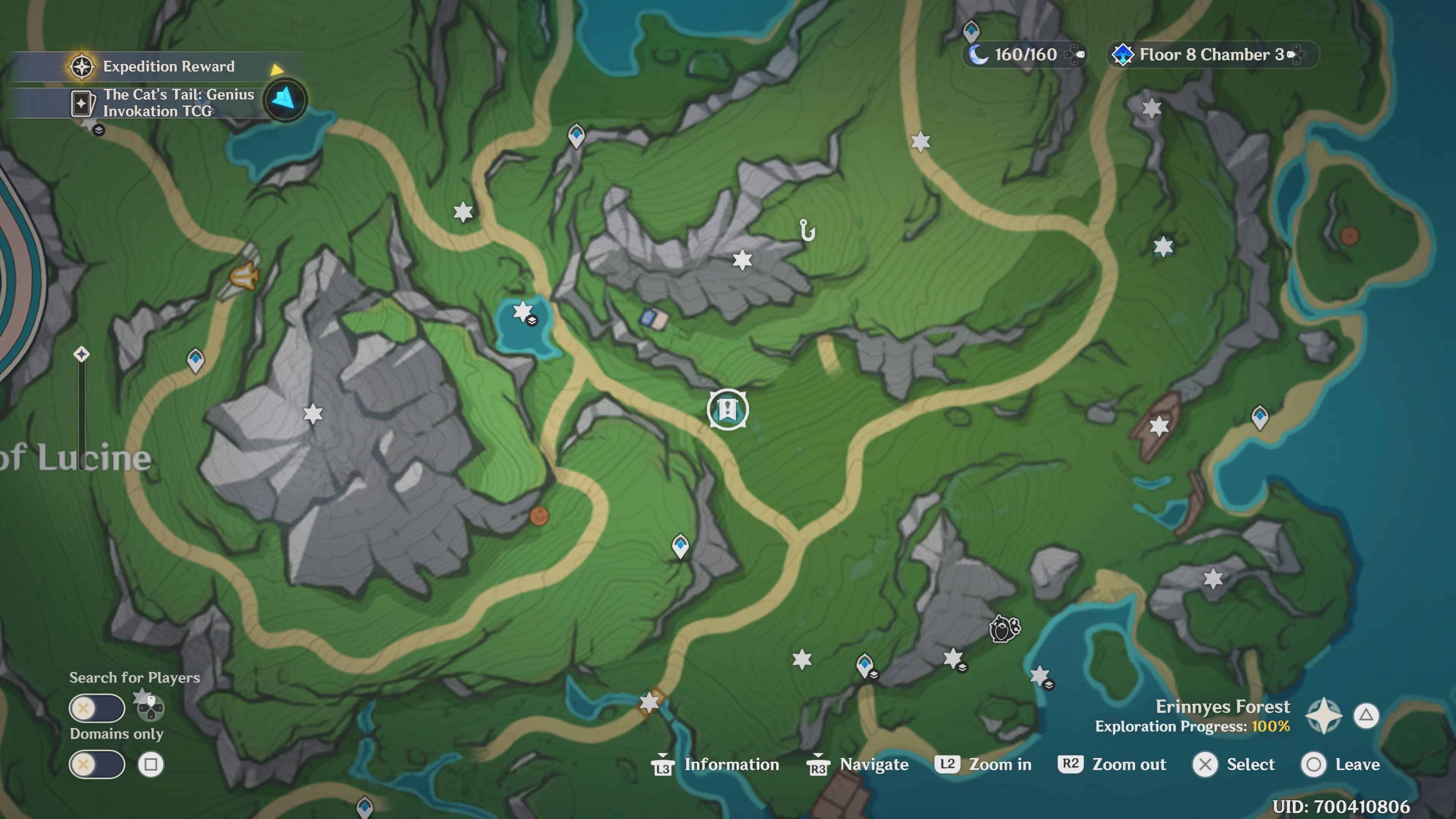 Map showing the third Foggy Forest Branch location in Genshin Impact.