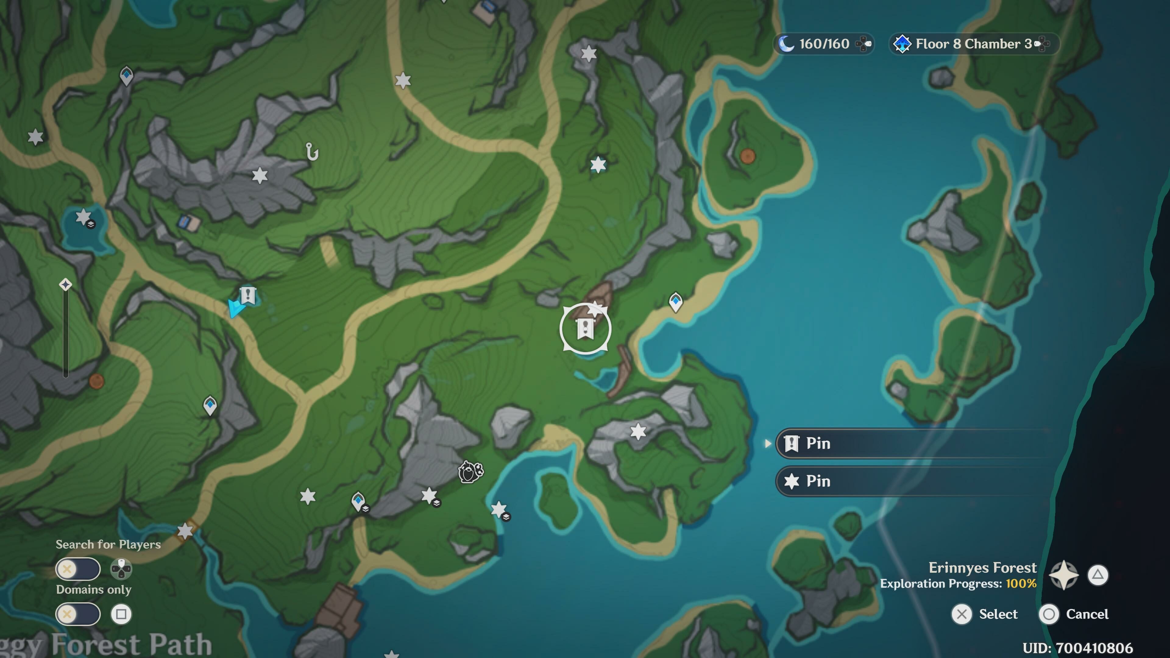 Map showing the fourth Foggy Forest Branch location in Genshin Impact. (Image taken by VideoGamer)