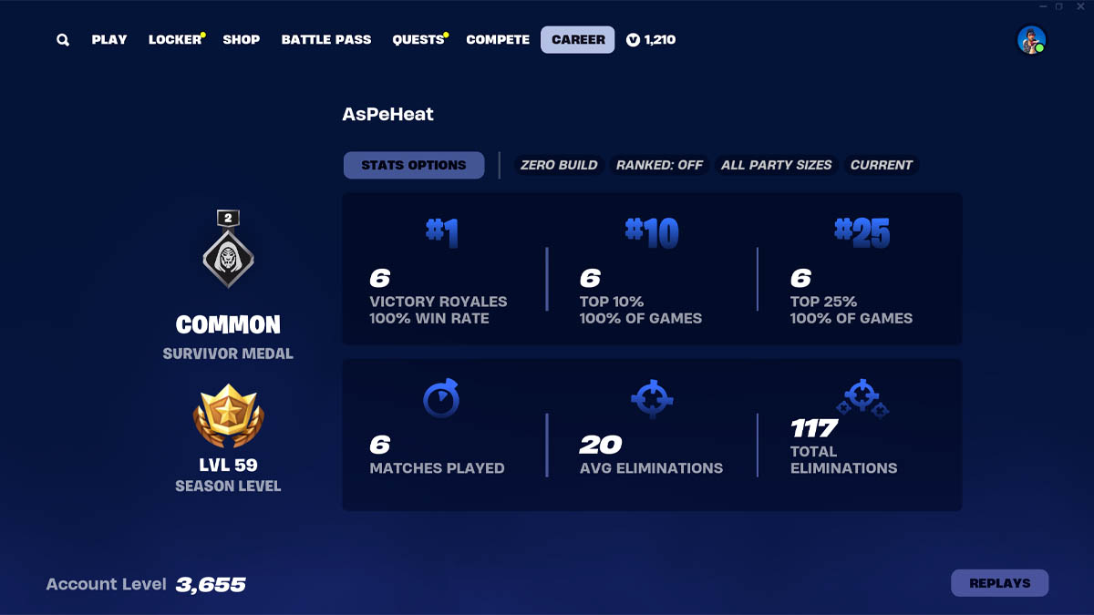 Fortnite Account Level