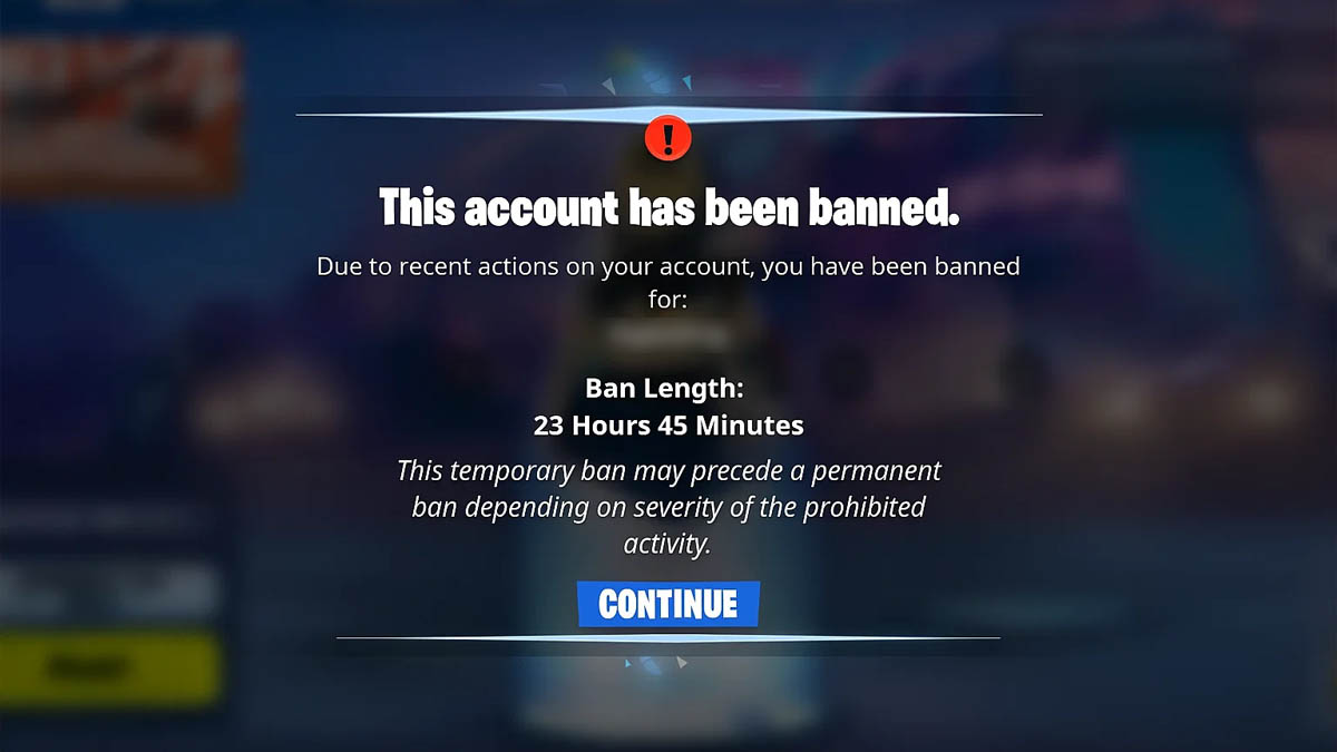 Fortnite ban