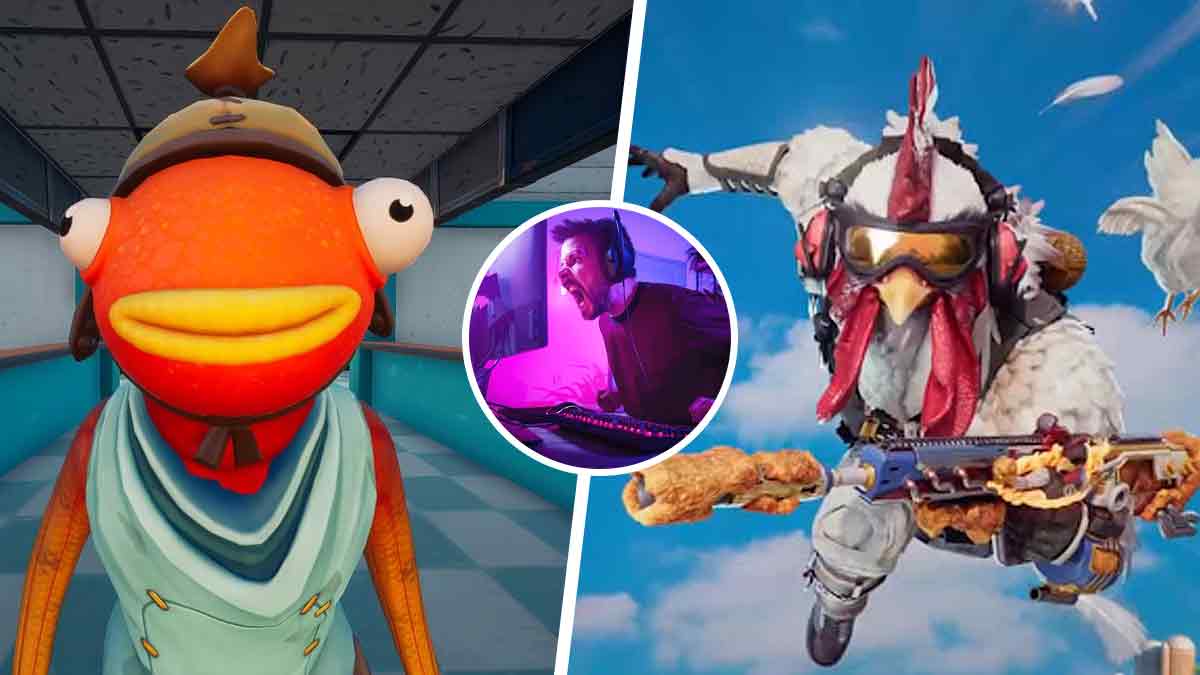 Fishstick in Fortnite with the chicken bundle in Call of Duty
