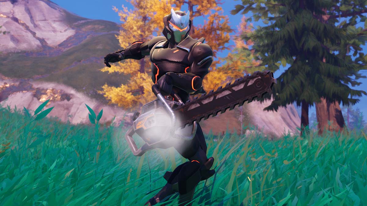 Omega using the Chainsaw in Fortnite
