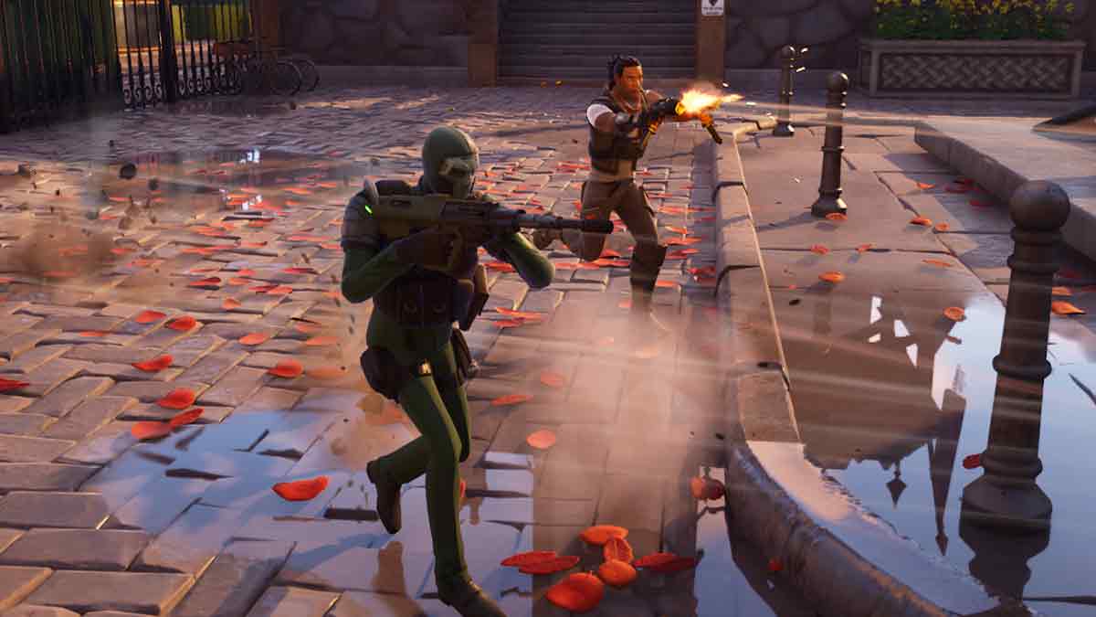 Henchman fighting alongside a Fortnite player