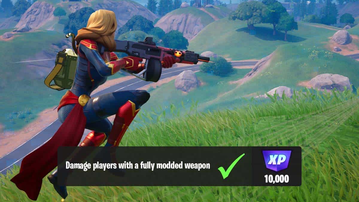 How to damage players with a fully modded weapon in Fortnite