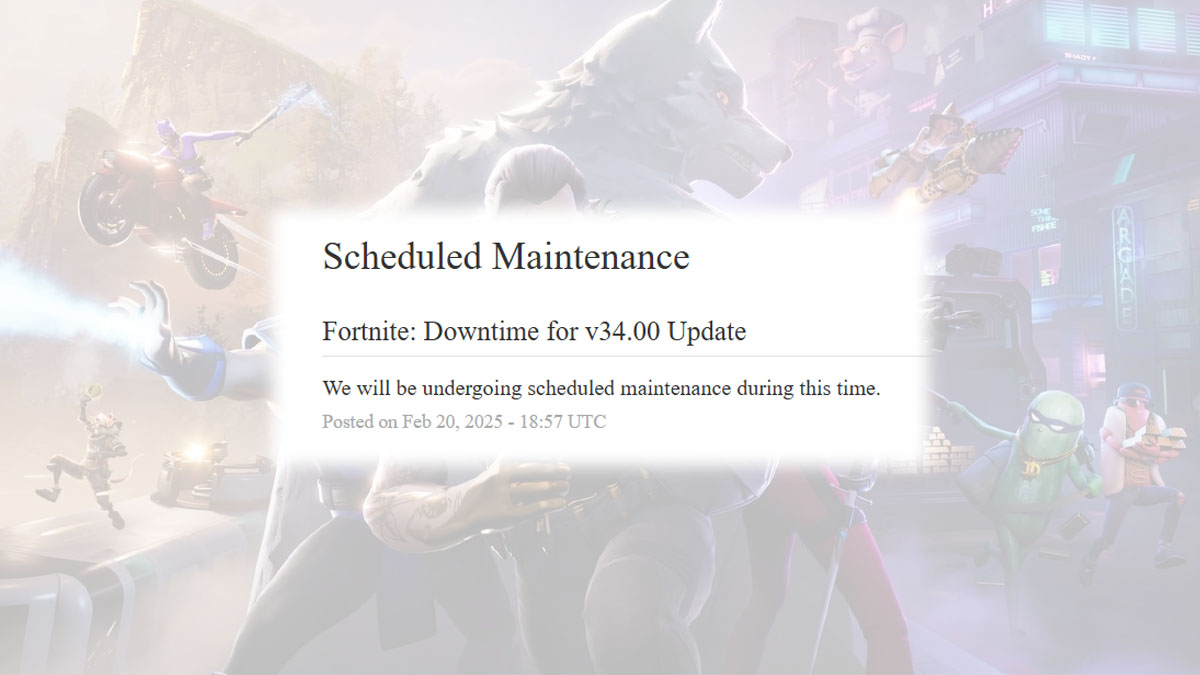Fortnite announces extended downtime for next update