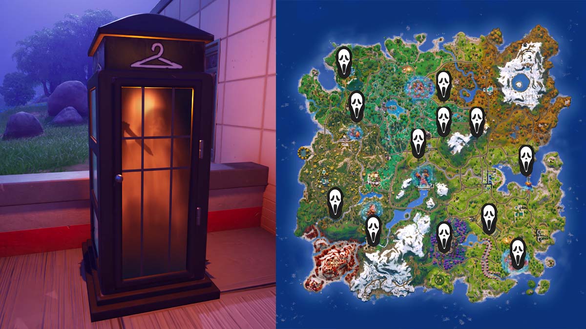 Ghostface booths locations in Fortnite