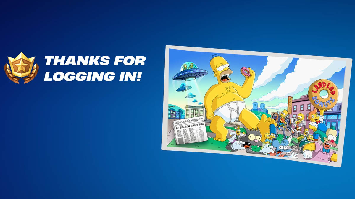 Giant Homer loading screen in Fortnite