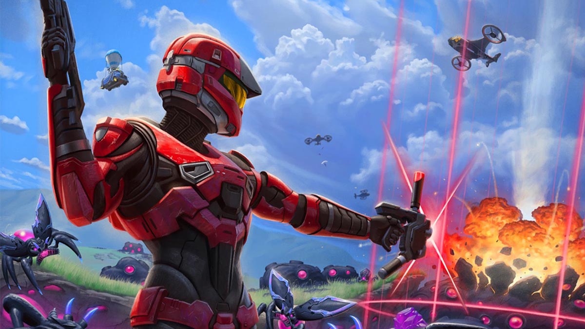 Spartan in Fortnite using the new explosive item
