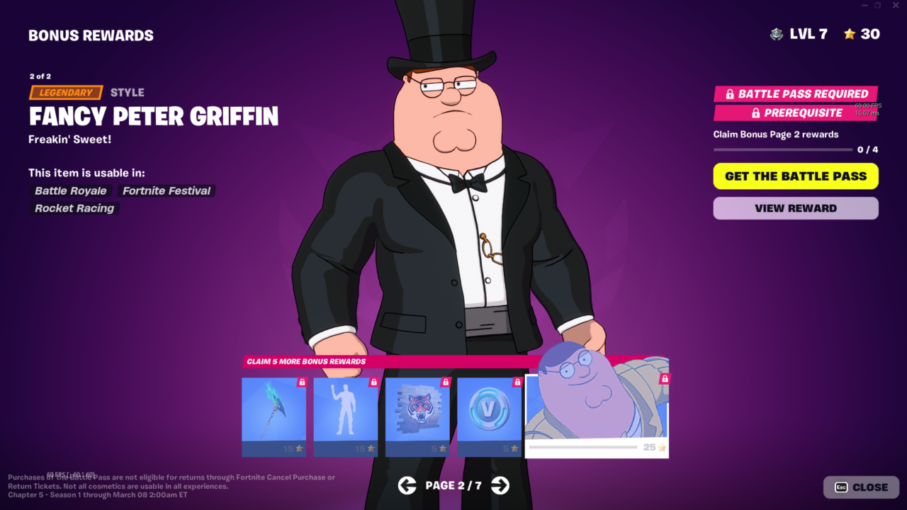 How to get Gold and Fancy Peter Griffin in Fortnite