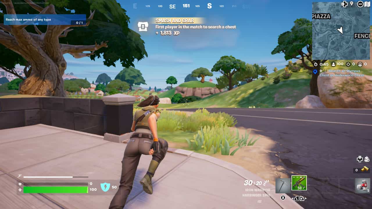 Fortnite how to get higher FPS Switch: A player running into a road in Fortnite.
