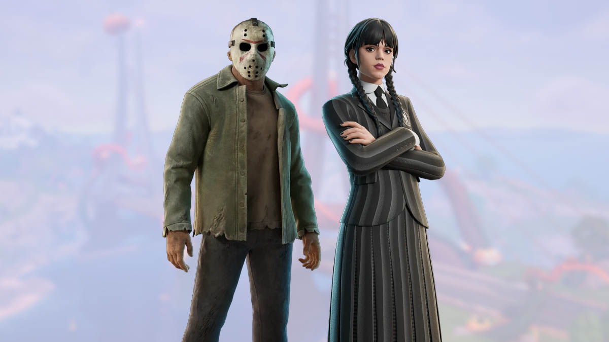 Jason Voorhees and Wednesday Addams in Fortnite