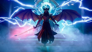 An image of a demon wielding lightning.