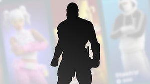Silhouetted figure with blurred colorful characters in the background, one of rarest Fortnite skins to return soon according to a leak.