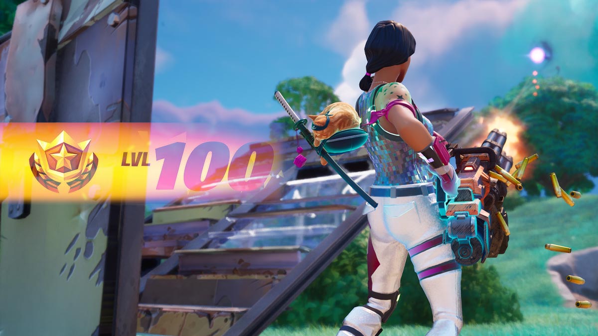 Fortnite player leveling up