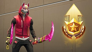 Learn how to level up fast in Fortnite by watching a man in a red jacket wield a pink sword.