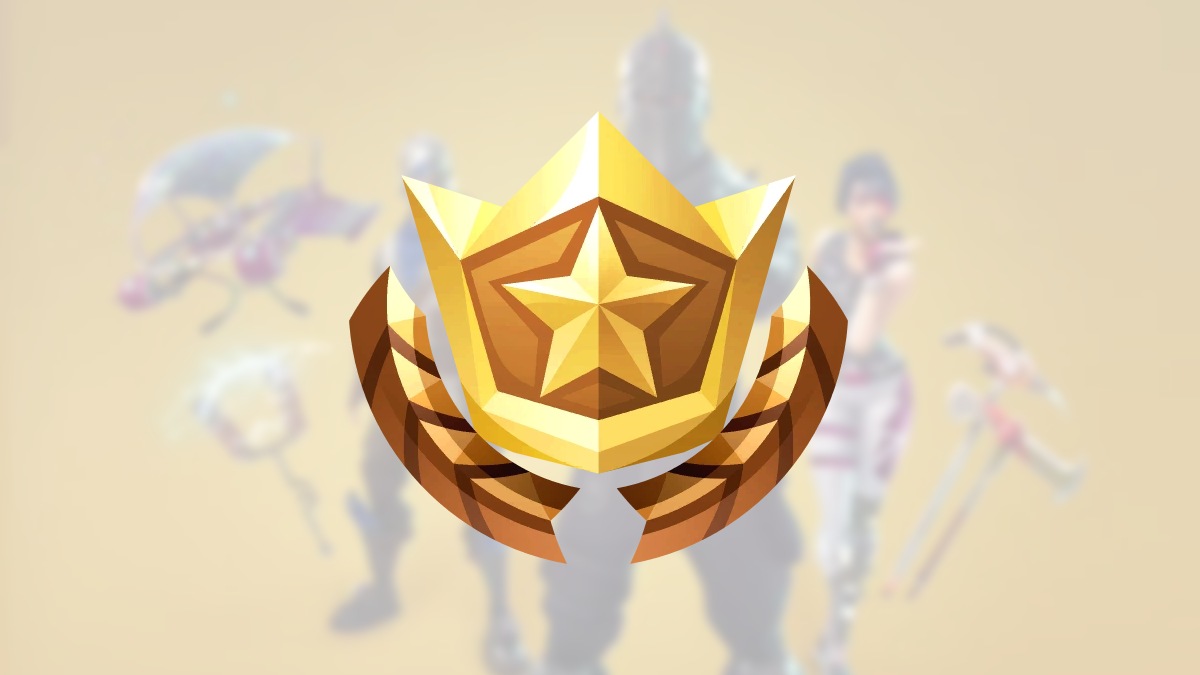 The Fortnite Battle Pass logo with Black Knight and Sparkle Specialist in background