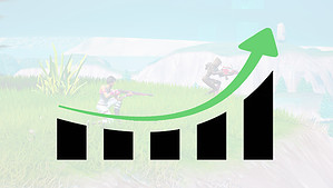 A graph illustrating the astounding growth of Fortnite, highlighting mind-blowing stats that demonstrate its overwhelming dominance over competing games.