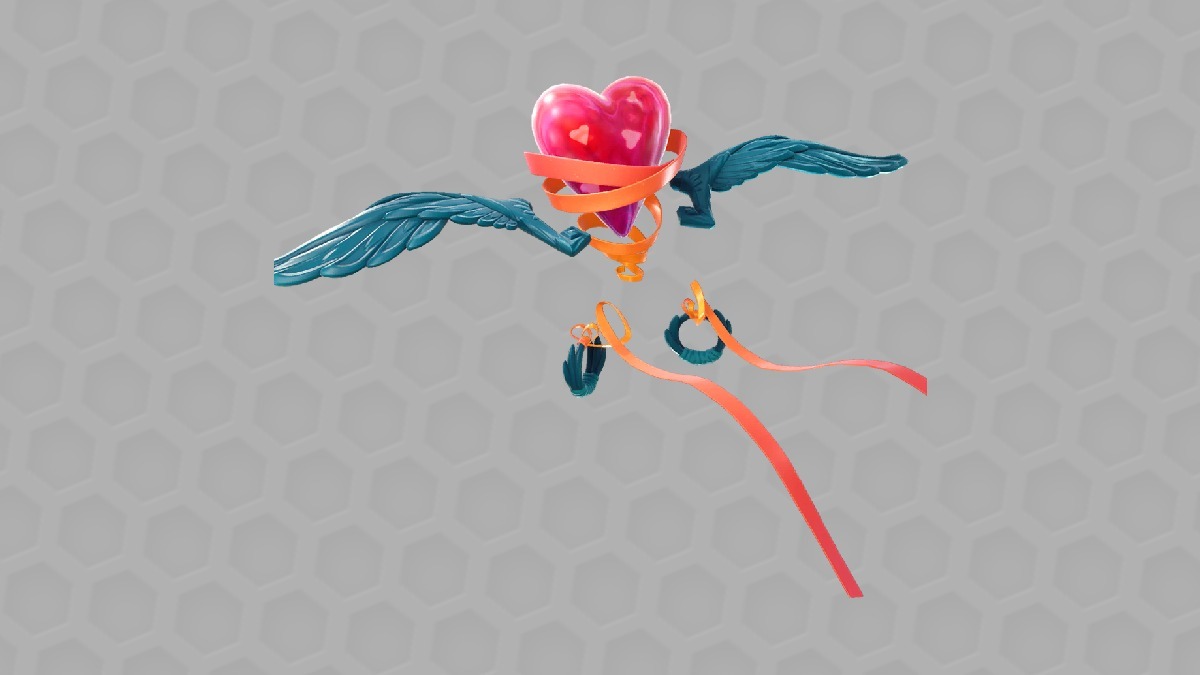 Fortnite rarest gliders: The Heartspan Glider from Fortnite on a grey, textured background.
