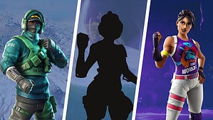 The silhouettes of the rarest fortnite skins.
