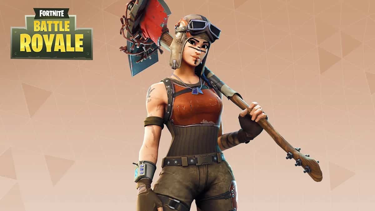Renegade Raider, Fortnite skin, with her pickaxe