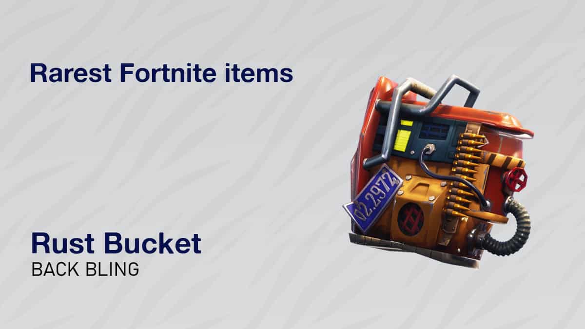 Rust bucket back bling, one of the rarest Fortnite items.
