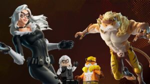 Sabretooth Meowscles and Black Cat in Fortnite