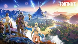 Fortnite characters looking over the island
