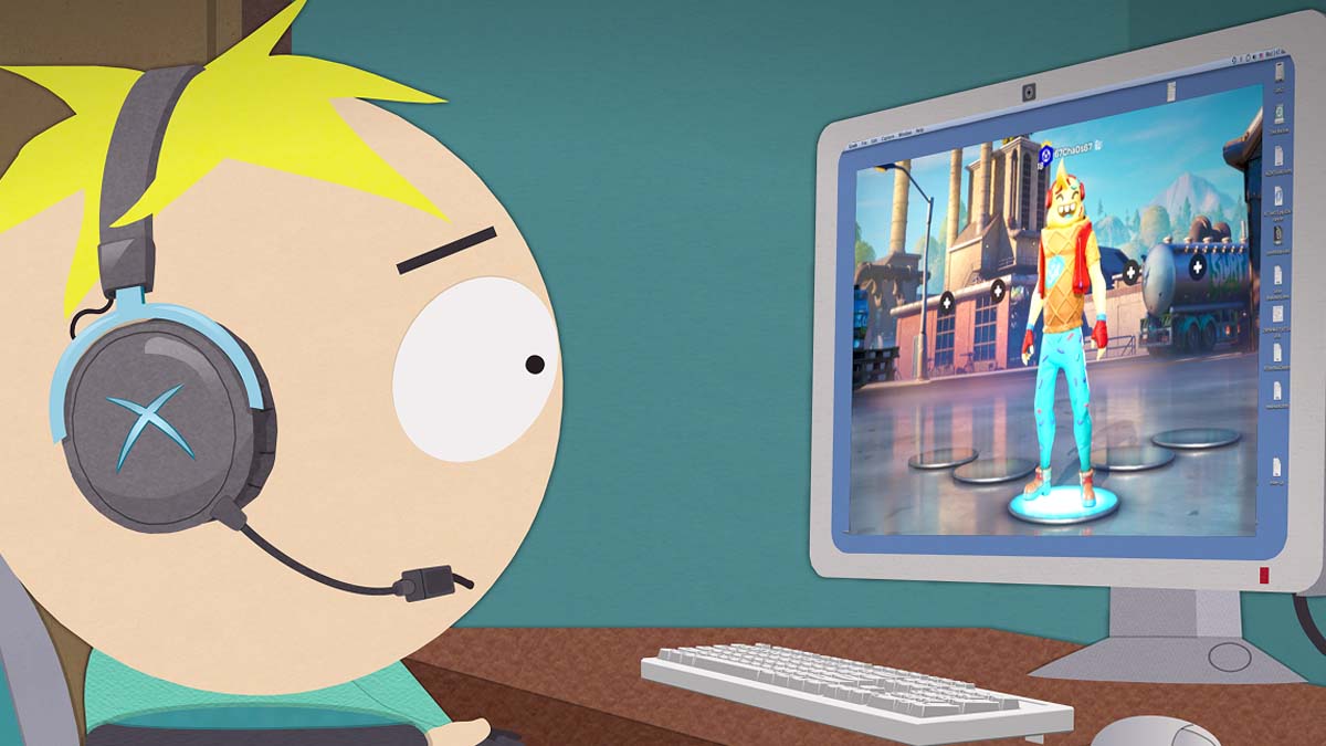 Butters playing Fortnite