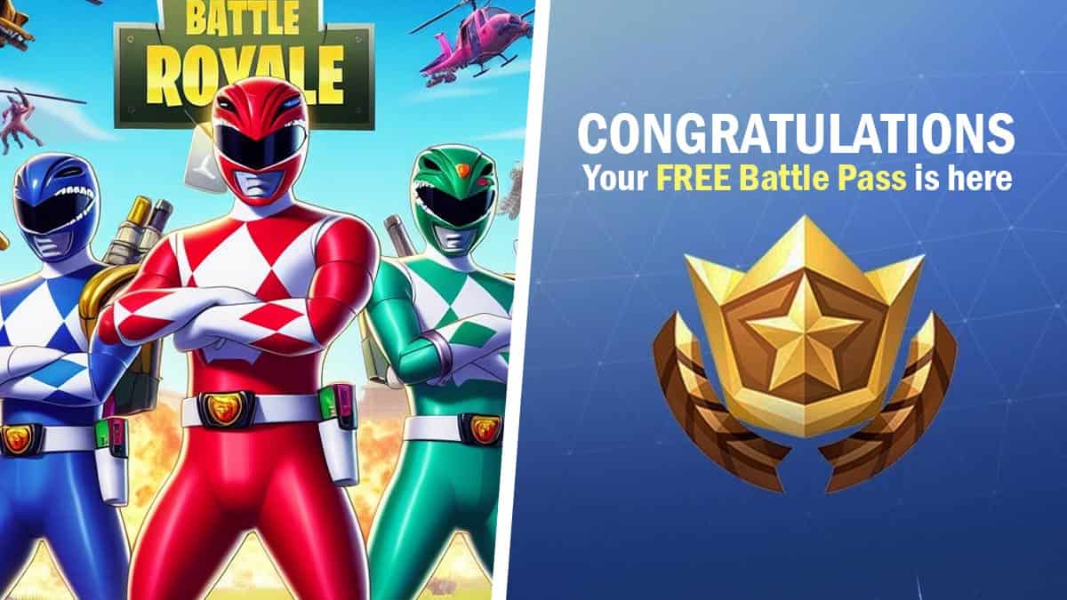 A banner with the words 'congratulations your free battle pack is here'.