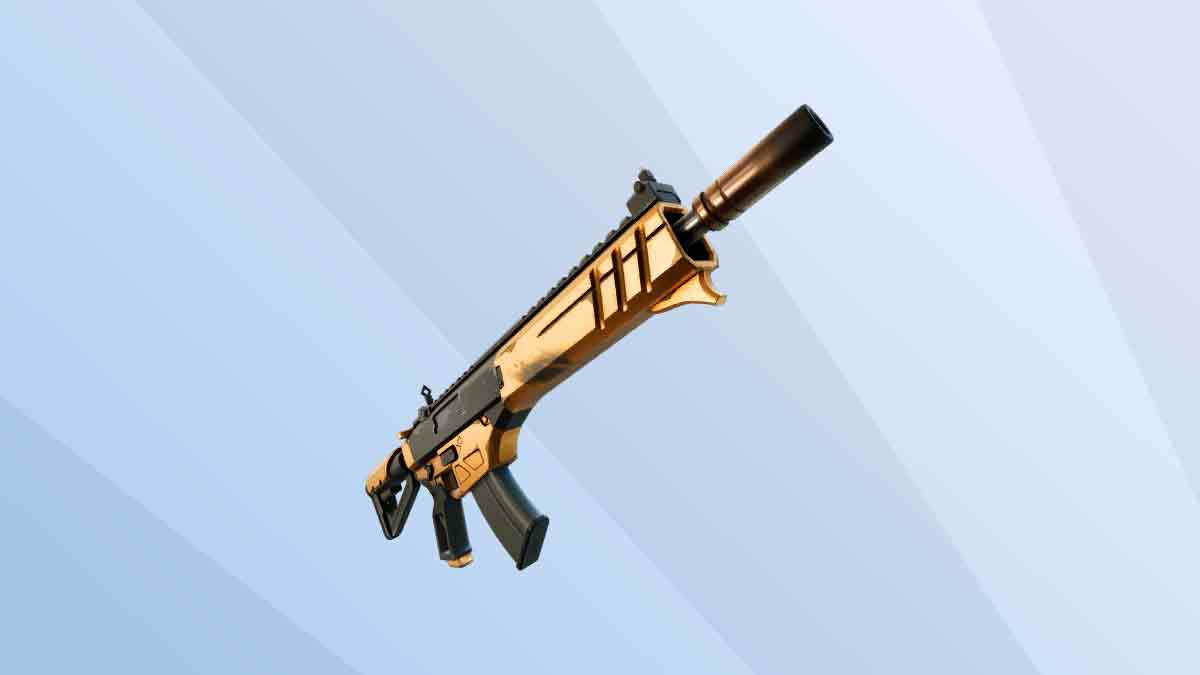 a golden assault rifle in fortnite
