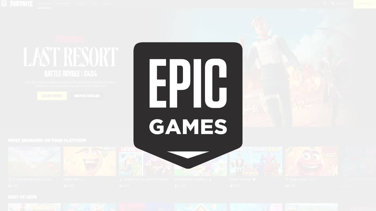 Epic Games logo on Fortnite's website