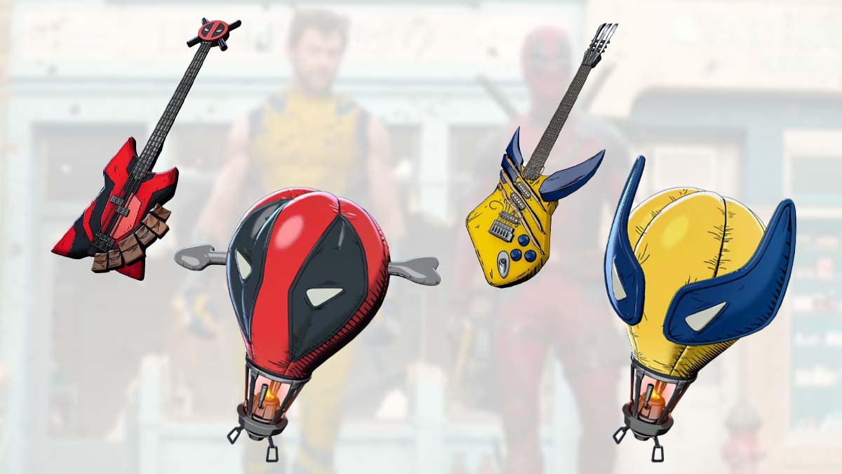 Fortnite x Deadpool & Wolverine gliders and instruments