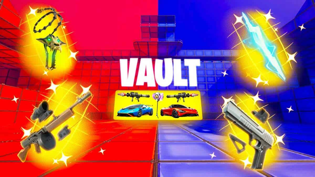 Best Fortnite XP maps: The main screen for the Cool Red vs. Blue map in Fortnite Creative.