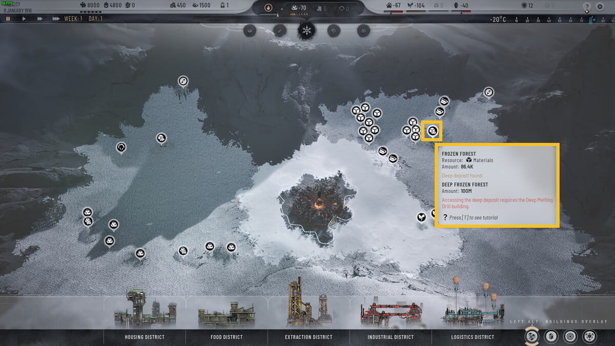 Frostpunk 2 how to get Prefabs: Frozen Forest deposits.