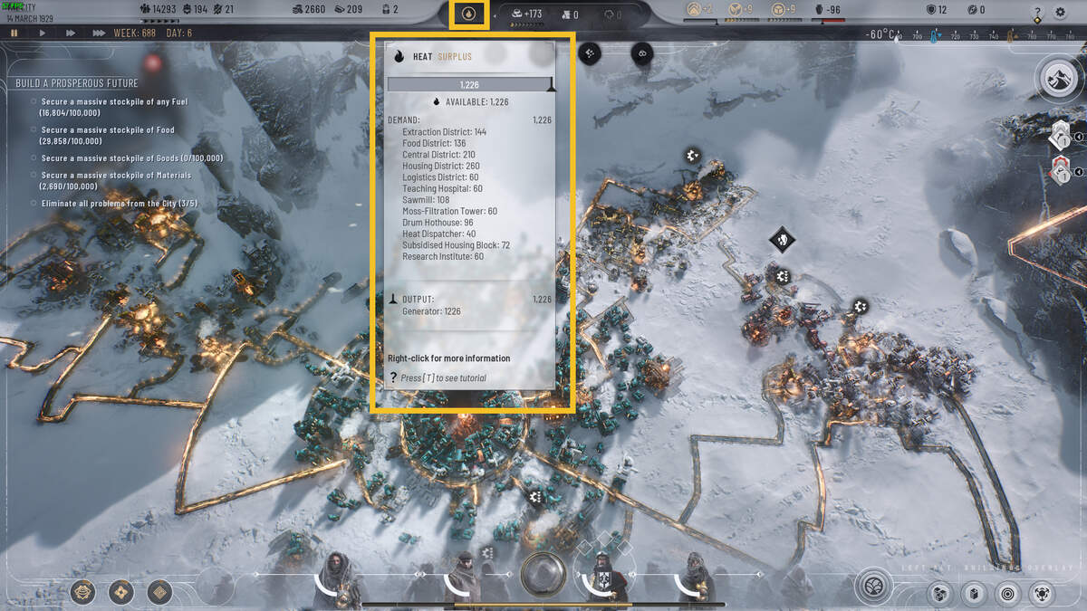 Frostpunk 2 how to reduce Disease: an industrial city in a snowy landscape.