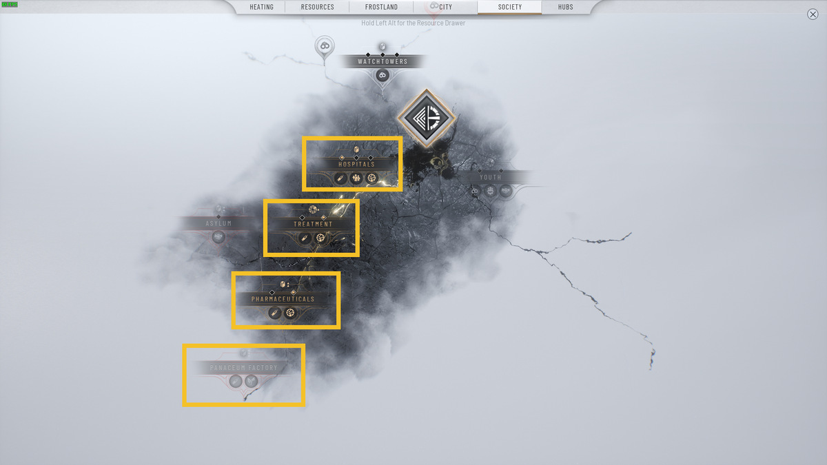 Frostpunk 2 how to reduce Disease: Idea Tree Society branch.