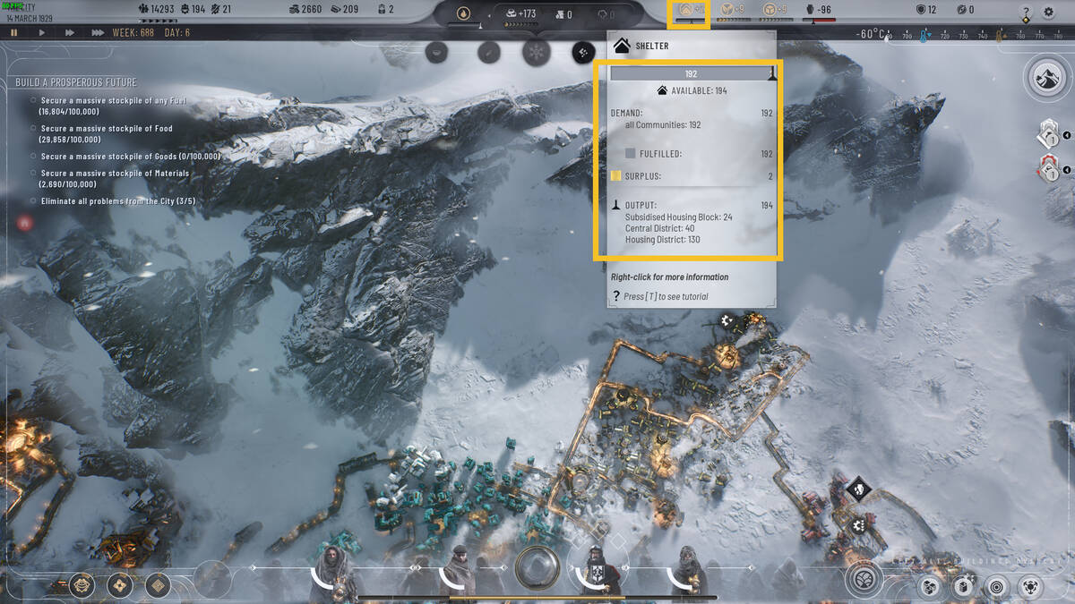 Frostpunk 2 how to reduce Disease: an industrial city in a snowy landscape.