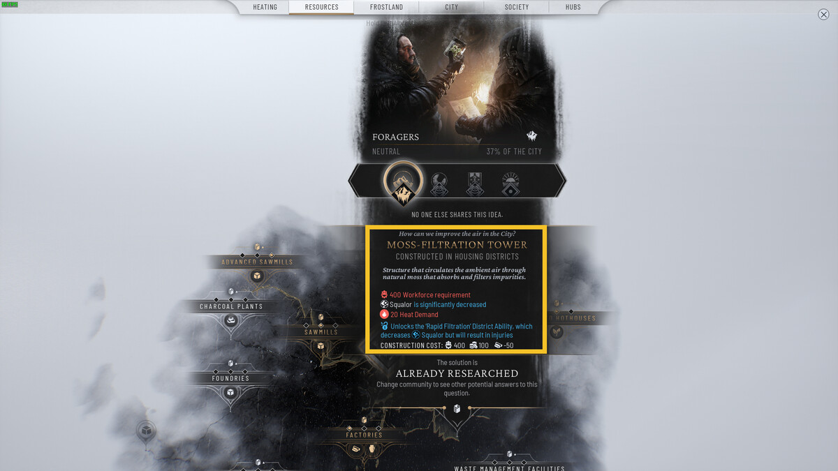 Frostpunk 2 how to reduce Squalor: