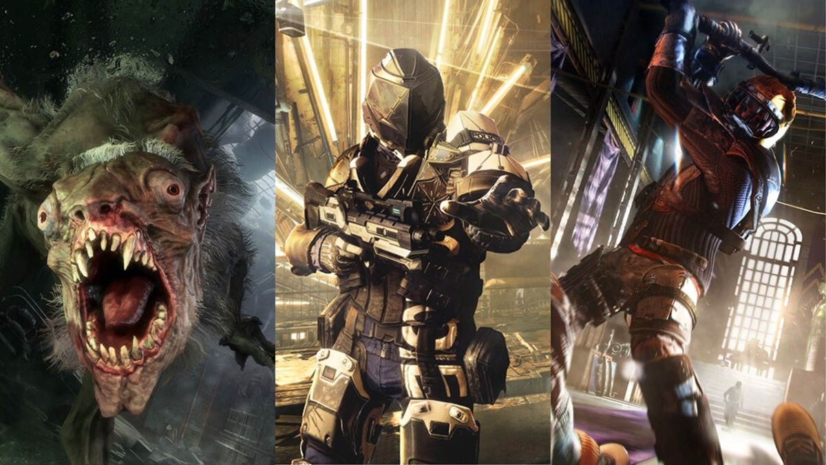 A giant rat from Metro Exodus, a guard from Deus Ex: Mankind Divided, and a bandit from Dying Light 2.