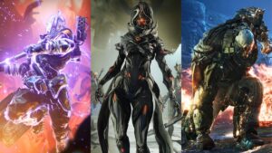 Characters from Destiny 2, Warframe, and Outriders.